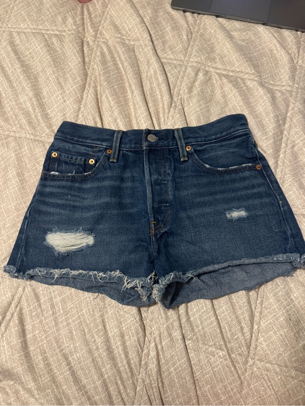 Levi’s 501 Original Jean Shorts Dark Wash W27 High Rise